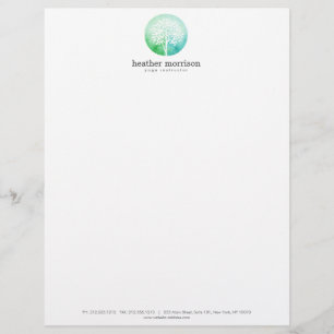 En-tête De Lettre Aquarelle arbre Yoga et bien-être