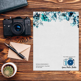 En-tête De Lettre Aquarelle florale marine logo personnalisé