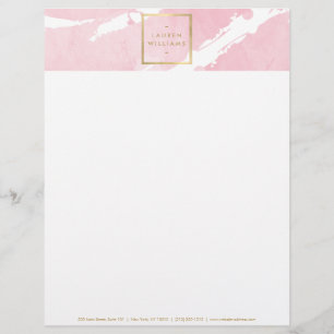 En-tête De Lettre Aquarelle rose pastel Abstraite