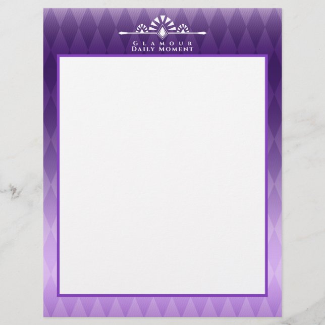 En-tête De Lettre Art Déco Luxe violet (Devant)