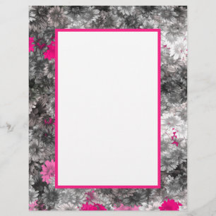 En-tête De Lettre Art floral rose et gris