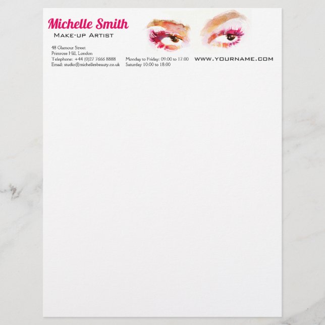 En-tête De Lettre Artiste de maquillage oculaire rose Brown (Devant)