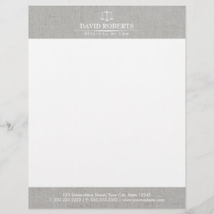 En-tête De Lettre Avec Motif Avocat à l'échelle de droit Linen Law Classy