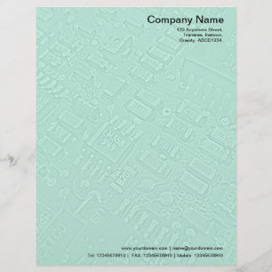 En-tête De Lettre Avec Motif Circuitrie - Turquoise pâle