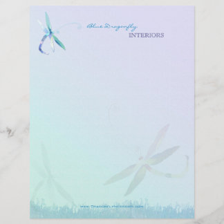 En-tête De Lettre Avec Motif Design d'intérieur Blue Dragonfly