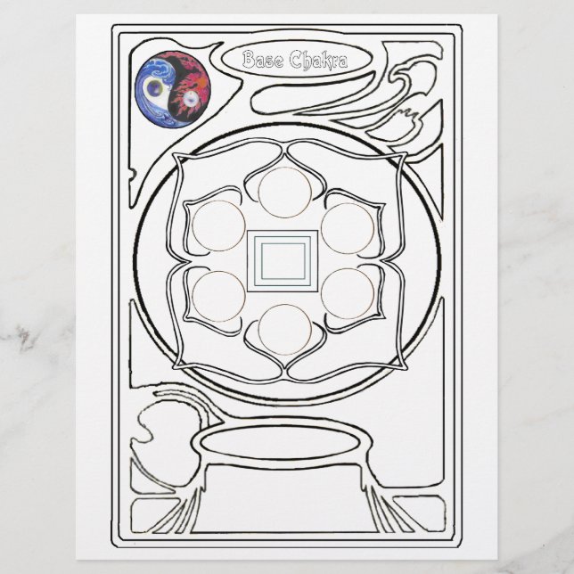 En-tête De Lettre Avec Motif Dessin Chakra de base (Devant)