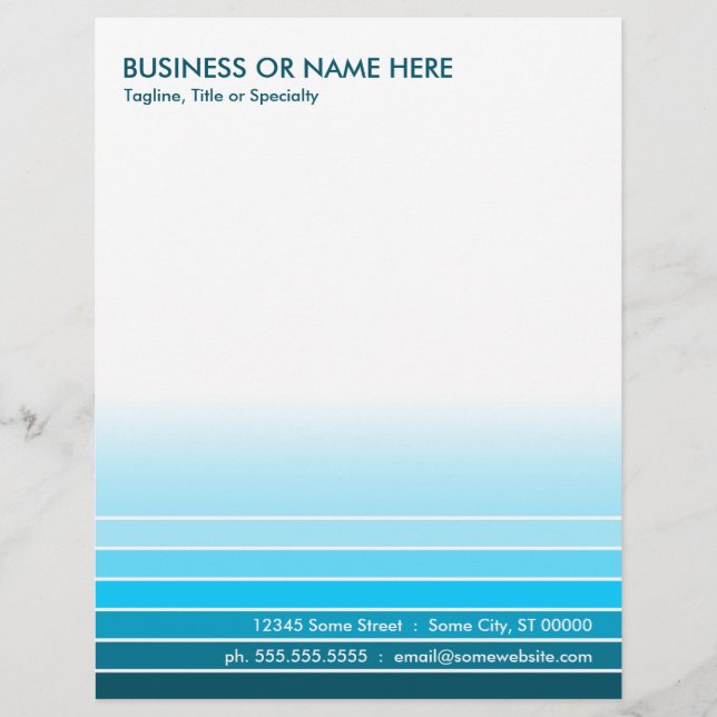 En-tête De Lettre Avec Motif échantillon bleu (Devant)