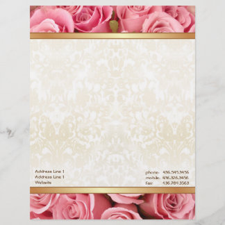 En-tête De Lettre Avec Motif Élégance rose