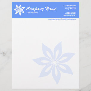 En-tête De Lettre Avec Motif Fleur - Bleu Bébé