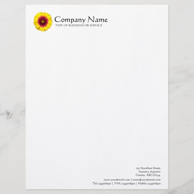 En-tête De Lettre Avec Motif Fleur - Fleur Blanche (Devant)