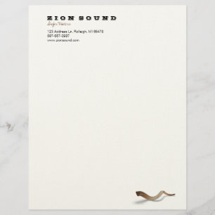 En-tête De Lettre Avec Motif Long Shofar - naturel