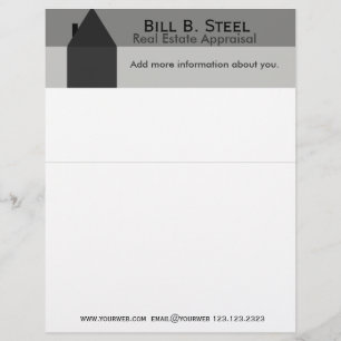 En-tête De Lettre Avec Motif Maison de construction d'agent immobilier