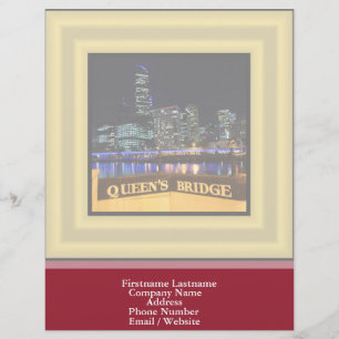 En-tête De Lettre Avec Motif Melbourne Australie Lumières CBD au-dessus du pont