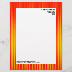 En-tête De Lettre Avec Motif Raies II - Rouge et Jaune