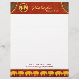 En-tête De Lettre Avec Motif Russe Golden Elephants Spa