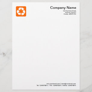 En-tête De Lettre Avec Motif Symbole de recyclage - orange