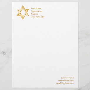 En-tête De Lettre Avec Motif Symbole judaïsme