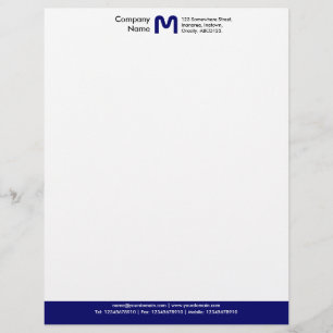 En-tête De Lettre Avec Motif Titre de bas de page de couleur de monogramme -