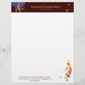 En-tête De Lettre Avec Motif Whimsical Rustic Kokopelli Business