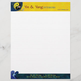En-tête De Lettre Avec Motif Yin & Yang Massage Therapy Business