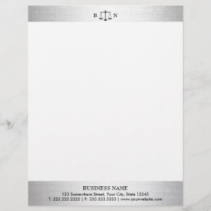 En-tête De Lettre Avocat à la loi Silver Border Law Scales