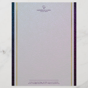 En-tête De Lettre Avocat de l'échelle de justice en faux cuir or ray