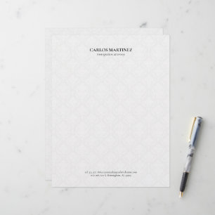 En-tête De Lettre Avocat en immigration White Damasks Texte noir