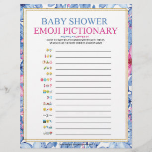 En-tête De Lettre Baby Emoji Pictionary [Aquarelles florales]