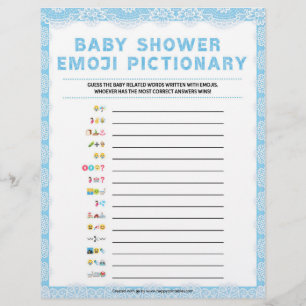 En-tête De Lettre Baby Emoji Pictionary [Dentelle de luxe [Bleu]