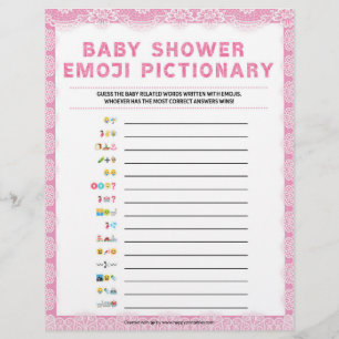 En-tête De Lettre Baby Emoji Pictionary [Dentelle de luxe [Rose]