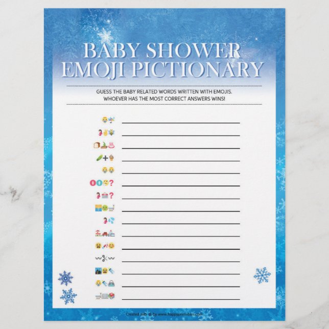 En-tête De Lettre Baby Emoji Pictionary [Snowy Blue] (Devant)