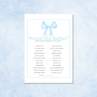 En-tête De Lettre Baby-Shower Bleu "Préférerait-Elle" – Imprimable