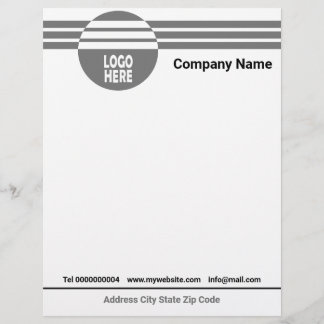 En-tête De Lettre Bandes géométriques grises avec logo et code QR