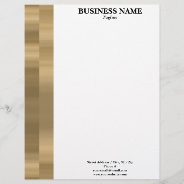 En-tête De Lettre Barres d'or Bordure Professionnel Adaptable (Devant)