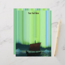 Bateau Viking Sous Lumière Du Nord