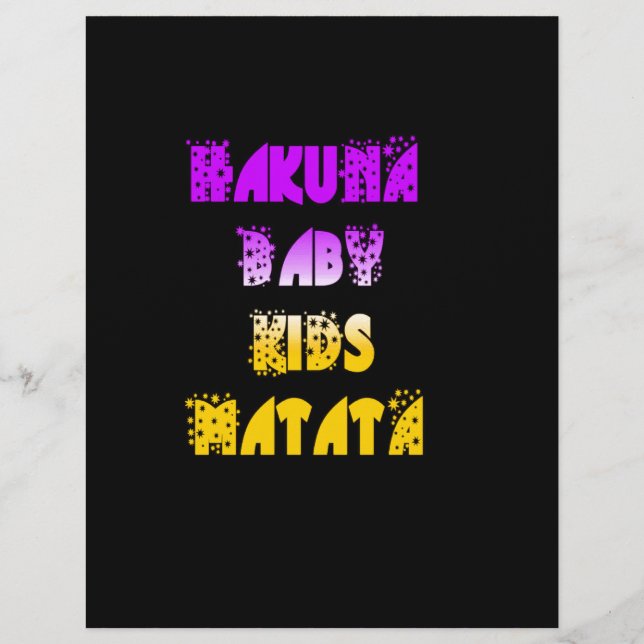 En-tête De Lettre Beau Hakuna Matata Art Print (Devant)