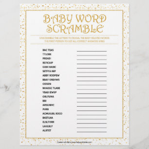 En-tête De Lettre Bébé Mot Scramble [Parkles dorées]