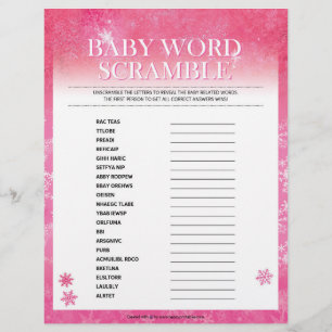 En-tête De Lettre Bébé Mot Scramble [Rose neigeux]