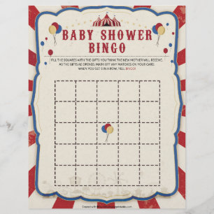 En-tête De Lettre Bingo baby shower [Thème du cirque]