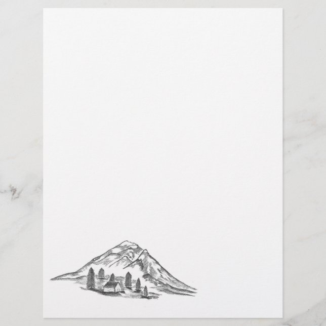 En-tête De Lettre Black and white mountain letterhead (Devant)