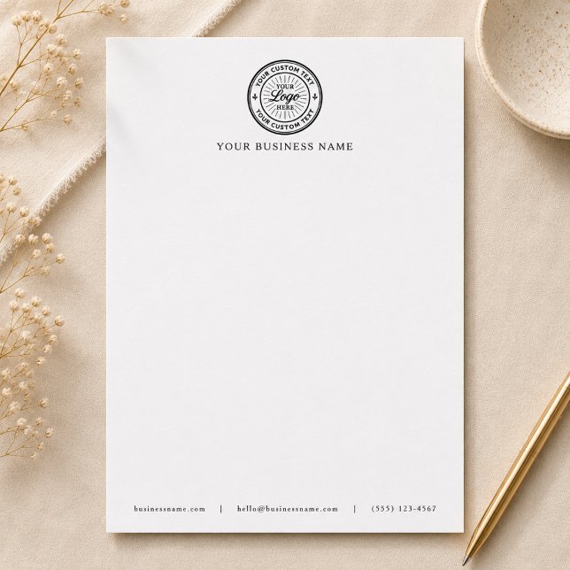 En-tête de lettre blanc avec logo d'entreprise (Créateur téléchargé)