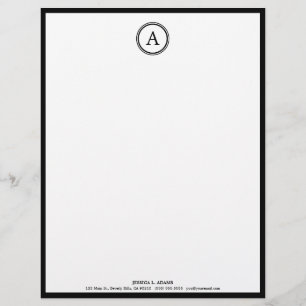 En-tête de lettre blanc et noir élégant de