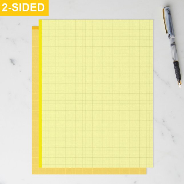 En-tête De Lettre Blank Aesthetic Yellow Graph Papers (Grid Squared) (yellow engineering graph paper, quad ruled paper for drafting)