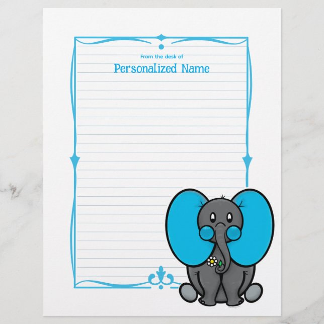 En-tête De Lettre Bleu du ventre Phant (Devant)