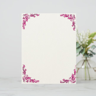 En-tête De Lettre Bloc-notes à lettres florales Purple Grace