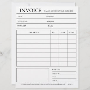 En-tête De Lettre Bloc-notes de facture & reçu personnalisé