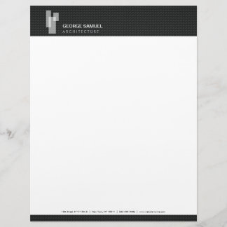En-tête De Lettre Blocs Architecturaux Modernes Logo Blanc/Gris