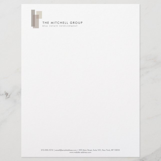 En-tête De Lettre Blocs Architecturaux Modernes Logo Minimaliste (Devant)