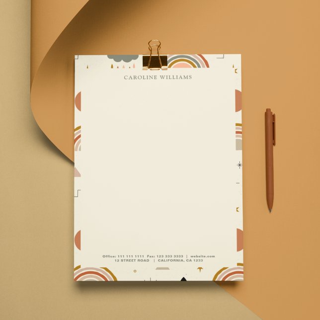En-tête De Lettre Bohème Bohème Abstrait Arc-en-ciel Nom (Créateur téléchargé)