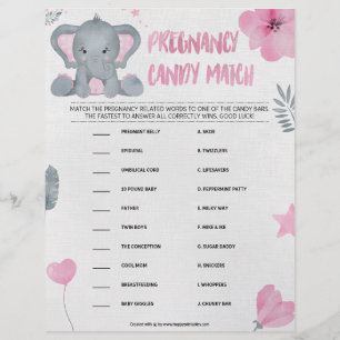 En-tête De Lettre Bonbons de grossesse [Eléphant de bébé [rose]